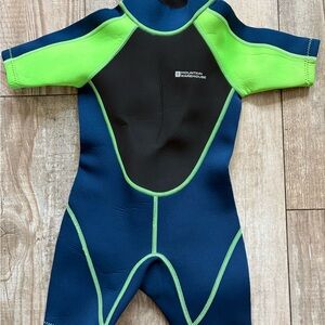 Mountain Warehouse Blue and Green Wetsuit kids 3-4 years old approx XS